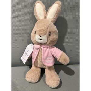 Beatrix Potter Peter Rabbit Flopsy Plush 13” Bunny Lovey Toy Tan Pink Shirt New